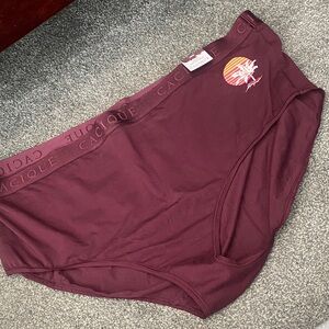 Cacique Maroon Briefs with Logo Accent